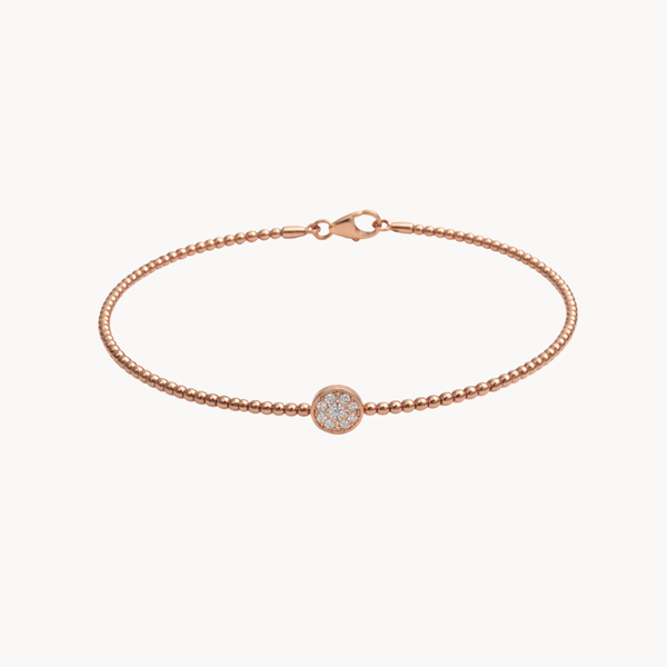 PULSEIRA OURO ROSA MOTIVO DIAMANTES CAMMIE