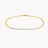 PULSERA BICOLOR BARRA CON DIAMANTES ANAHID