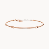 PULSERA ORO ROSA BARRA DIAMANTES JANNE