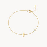 Pulseira barra lisa com diamante chaton