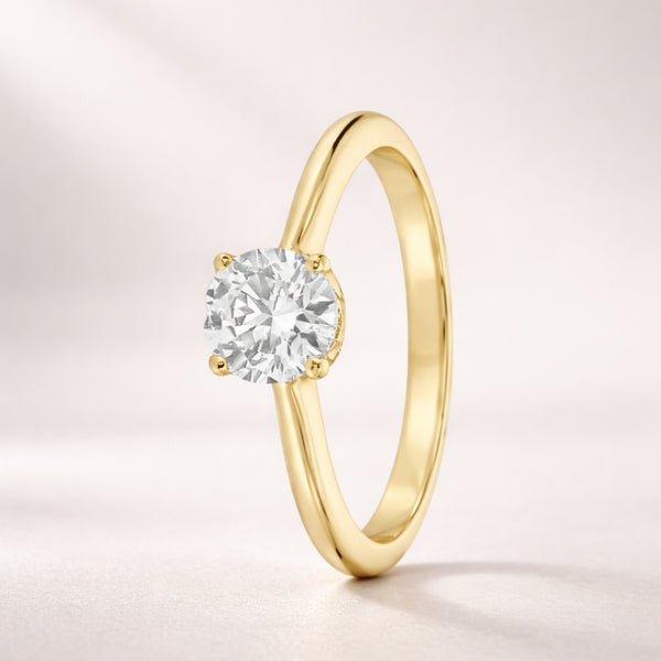 ANILLO SOLITARIO DIAMANTE CREADO 0.84 QUILATES CERTIFICADO IGI