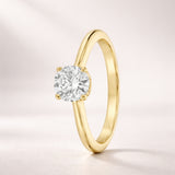 ANILLO SOLITARIO DIAMANTE CREADO 0.84 QUILATES CERTIFICADO IGI