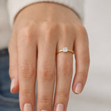 ANILLO SOLITARIO DIAMANTE CREADO 0.84 QUILATES CERTIFICADO IGI