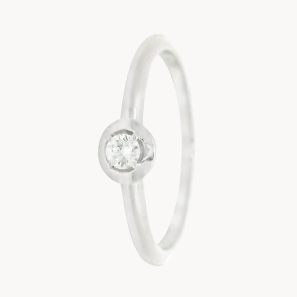 ANILLO SOLITARIO CIRCULO CON DIAMANTE 0.090 QUILATES ALOISIA