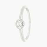 ANILLO SOLITARIO CIRCULO CON DIAMANTE 0.090 QUILATES ALOISIA