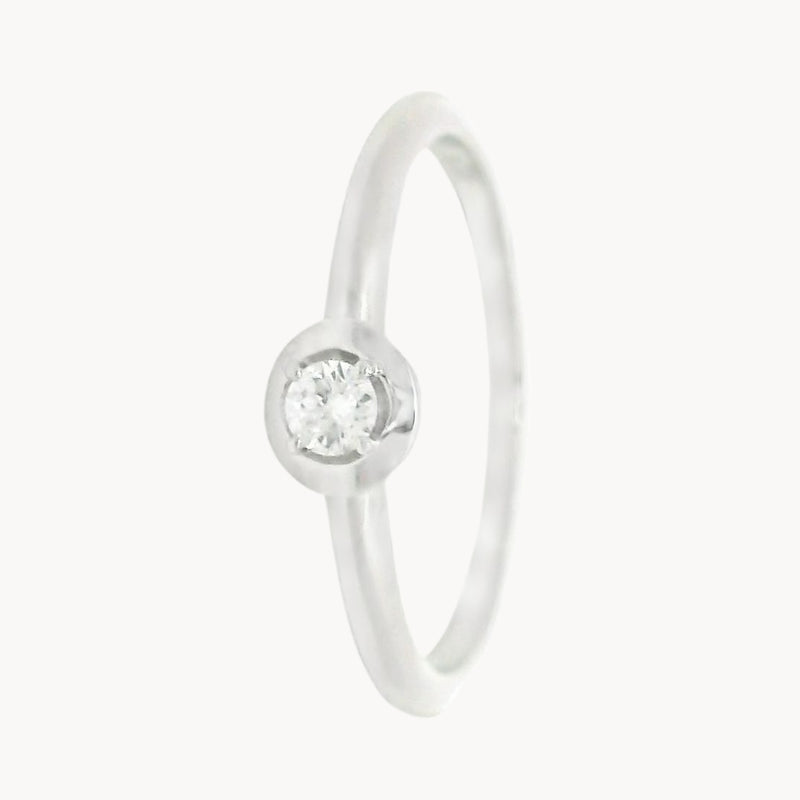 ANILLO SOLITARIO CIRCULO CON DIAMANTE 0.090 QUILATES ALOISIA
