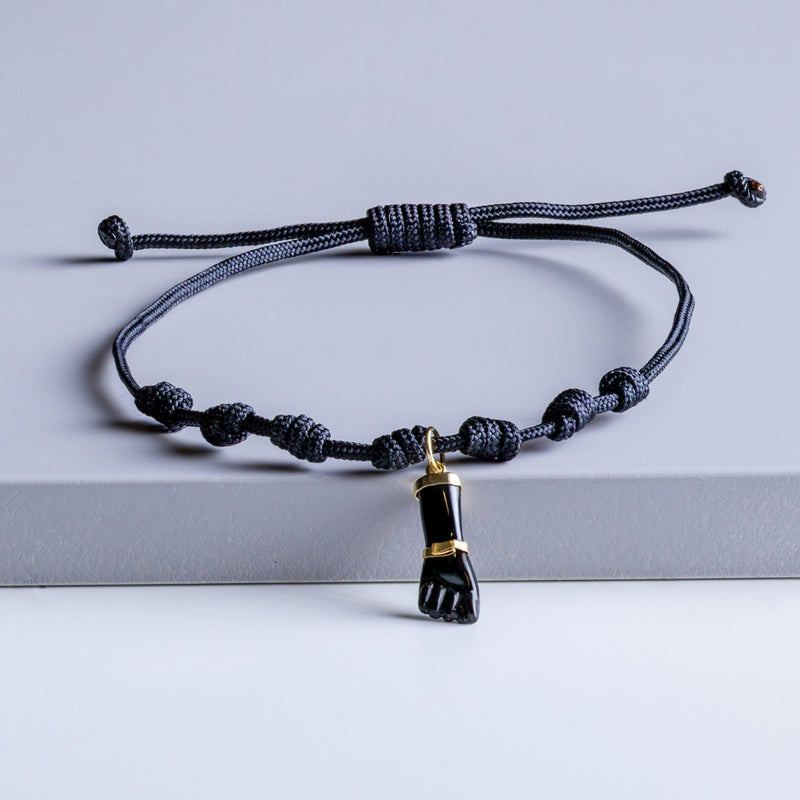 PULSERA CON MACRAME MANO NEGRA HIGA