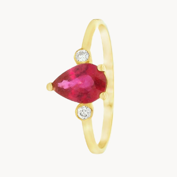ANILLO RUBI Y DIAMANTES PEGGY