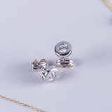 PENDIENTES CON DIAMANTE CHATON 0.16 QUILATES ASYA