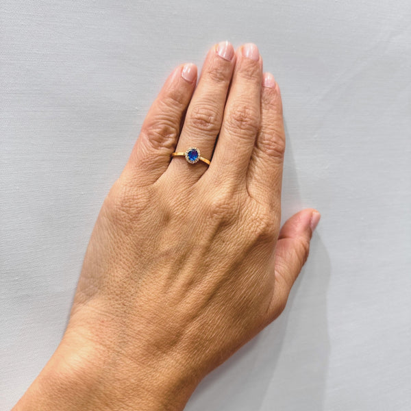 ANILLO ZAFIRO Y DIAMANTES AYELEN
