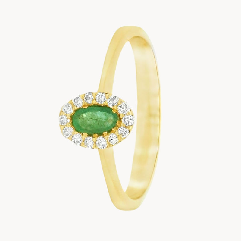 ANILLO ESMERALDA Y DIAMANTES PAOLINA