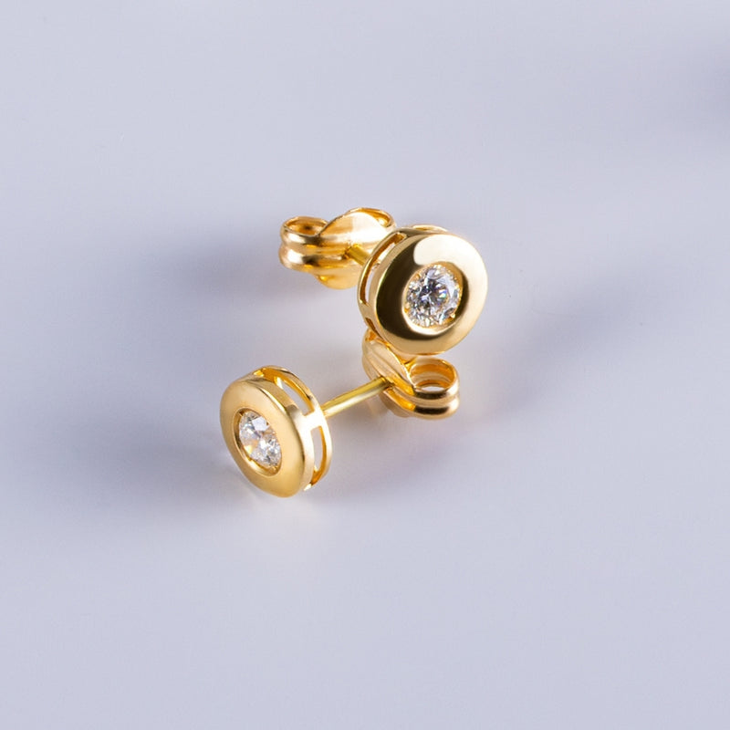 PENDIENTES CON DIAMANTE CHATON 0.16 QUILATES ASYA
