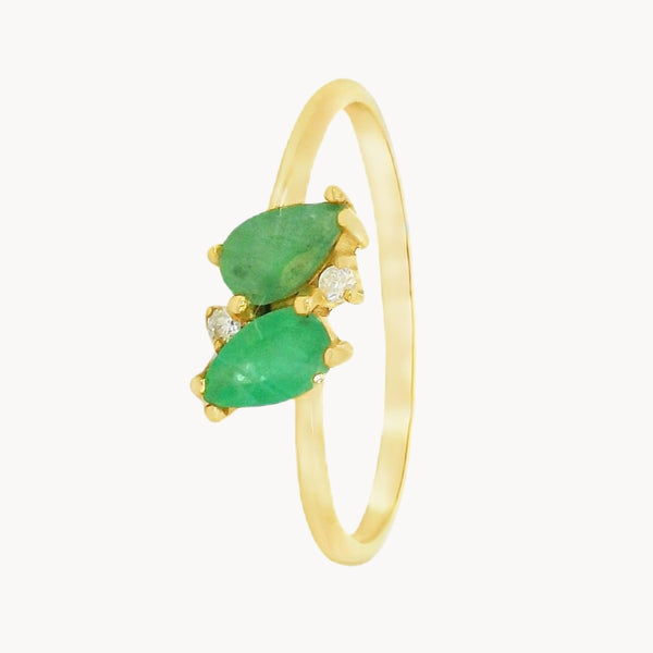 ANILLO ESMERALDAS Y DIAMANTES HANNIE
