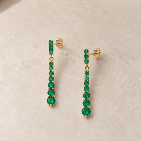 LONG EMERALD GRADIENT EARRINGS