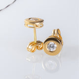 PENDIENTES CON DIAMANTE CHATON 0.16 QUILATES ASYA