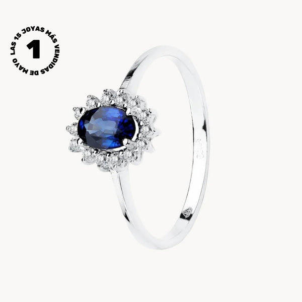 ANILLO ZAFIRO Y DIAMANTES DIANE