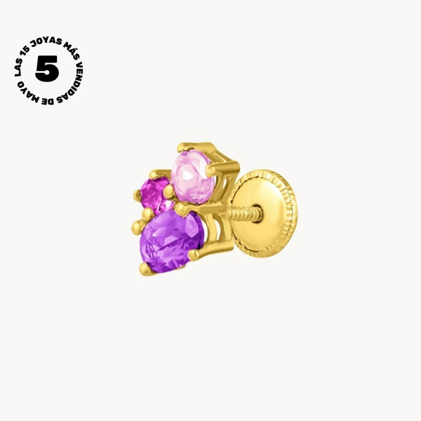 AMETHYST, RHODOLITE AND PINK TOPAZ TABITHA EAR PIERCING