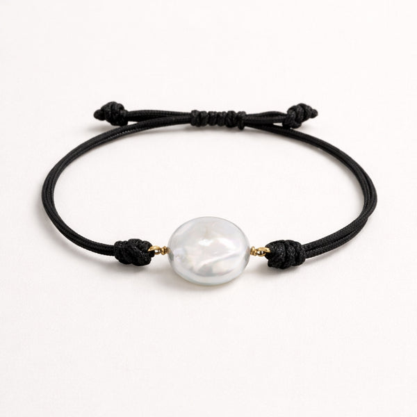 PULSEIRA MACRAMÉ COM PÉROLA BARROCA FORMA 1