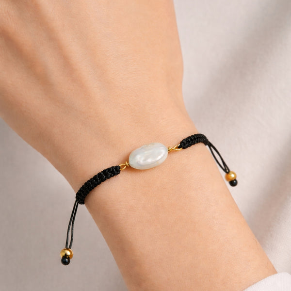 PULSERA MACRAME CON PERLA BARROCA FORMA 6