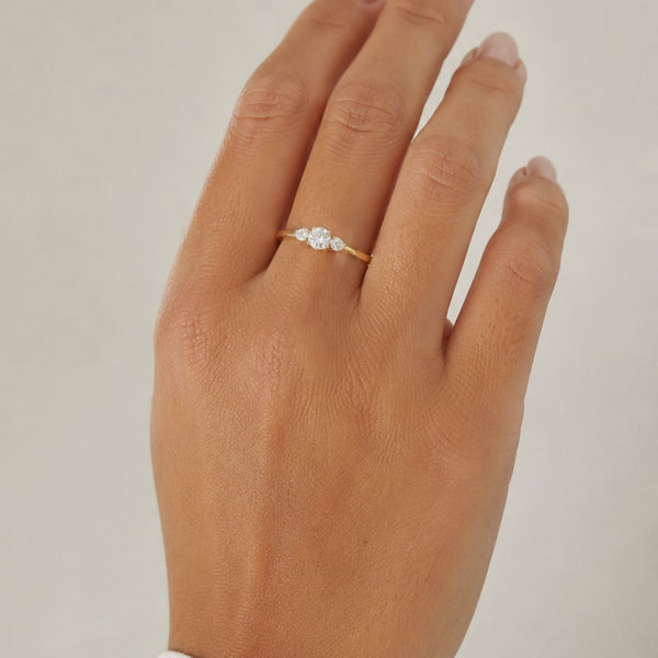 ANEL DIAMANTES CRIADOS BRILHANTE E PÉROLA