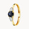ANILLO ZAFIRO CON DIAMANTES CREADOS EN TALLA PERILLA