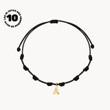 BRACELET INITIAL EN MACRAMÉ AVEC DIAMANT