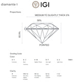 PENDIENTES DIAMANTES CREADOS 1.550 QUILATES CERTIFICADO IGI