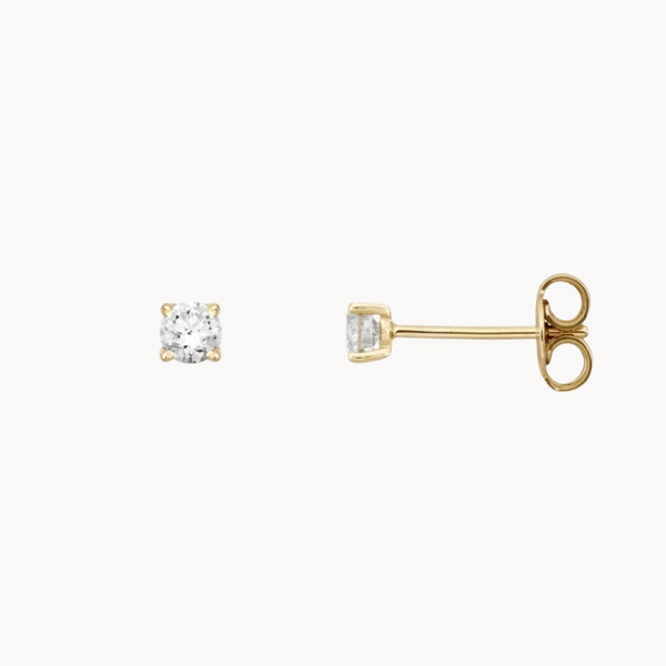 PENDIENTES CON DIAMANTE GARRAS 0.40 QUILATES PUNTO DE LUZ