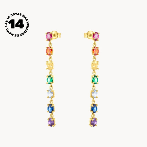 PENDIENTES LARGOS CIRCONITAS DE COLOR DARIANE