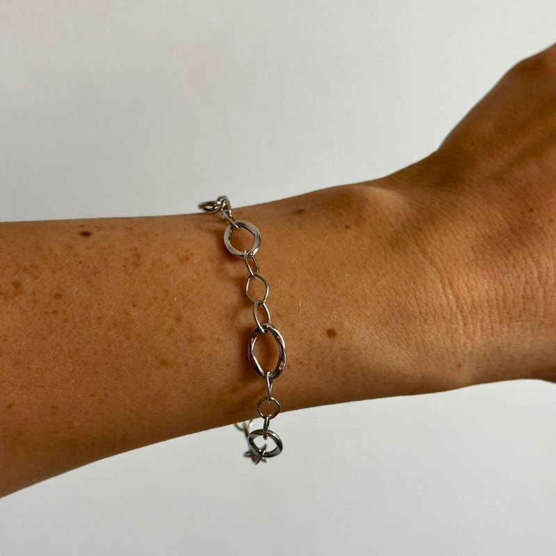 WHITE GOLD LINK BRACELET