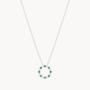 COLGANTE CIRCULO CON ESMERALDAS Y DIAMANTES
