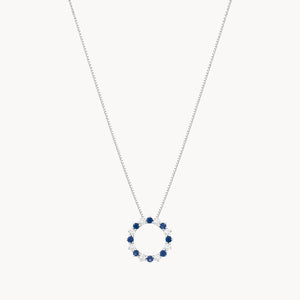 COLGANTE CIRCULO CON ZAFIROS Y DIAMANTES