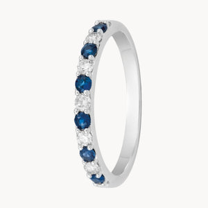 ANILLO MEDIA ALIANZA CARRIL ZAFIROS Y DIAMANTES