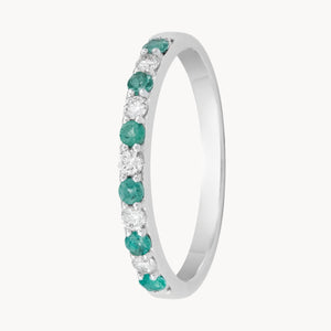 ANILLO MEDIA ALIANZA CARRIL ESMERALDAS Y DIAMANTES