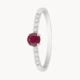 ANILLO RUBI CON PAVE DE DIAMANTES