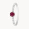 ANILLO RUBI CON PAVE DE DIAMANTES
