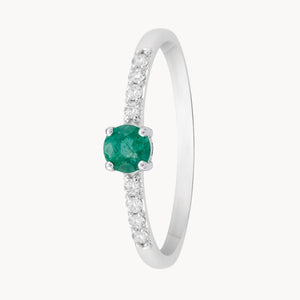 ANILLO ESMERALDA CON PAVE DE DIAMANTES