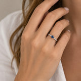 ANILLO ZAFIRO CON PAVE DE DIAMANTES