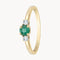 ANILLO ESMERALDA EN GARRAS CON DIAMANTES A LOS LADOS