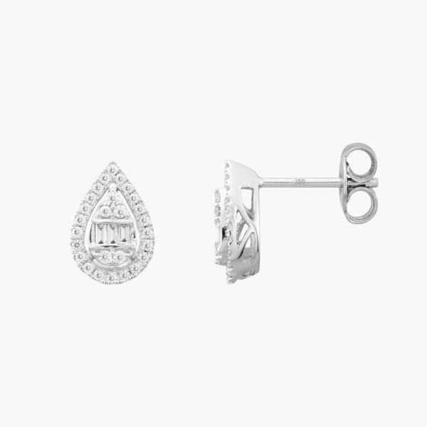 PENDIENTES SILUETA DE GOTA CON DIAMANTES