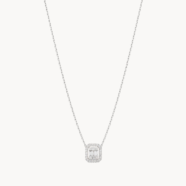 COLGANTE HALO OCTOGONAL DIAMANTES BRILLANTE Y BAGUETTE
