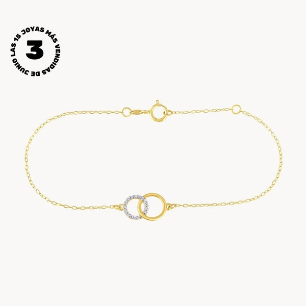 PULSERA DOBLE ARO CON DIAMANTES NEMESIS