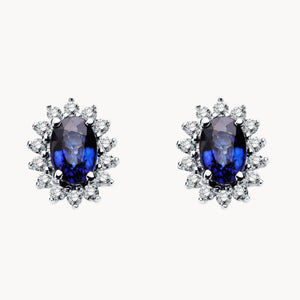 PENDIENTES ZAFIRO Y DIAMANTES DIANE