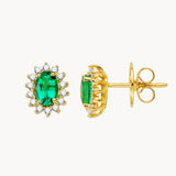 PENDIENTES ESMERALDA Y DIAMANTES DIANE