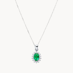 COLGANTE ESMERALDA Y DIAMANTES DIANE