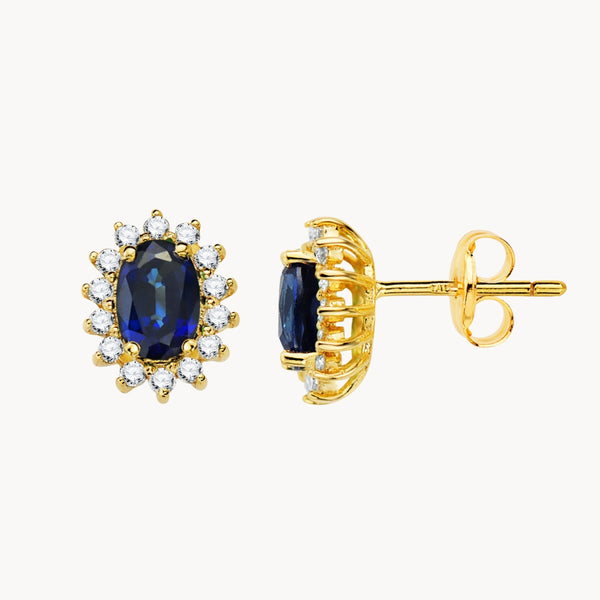 PENDIENTES ZAFIRO Y DIAMANTES DIANE