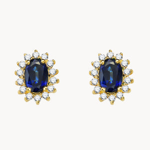 PENDIENTES ZAFIRO Y DIAMANTES DIANE