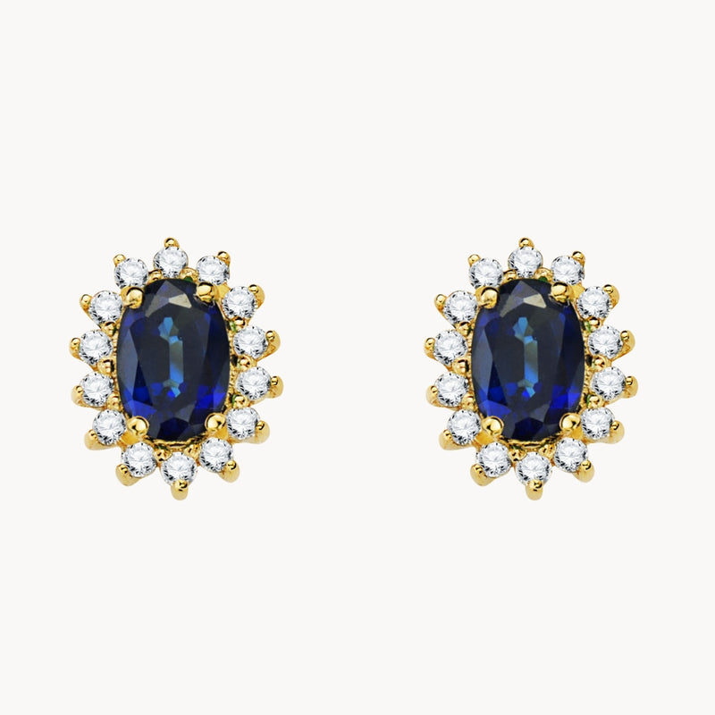 PENDIENTES ZAFIRO Y DIAMANTES DIANE