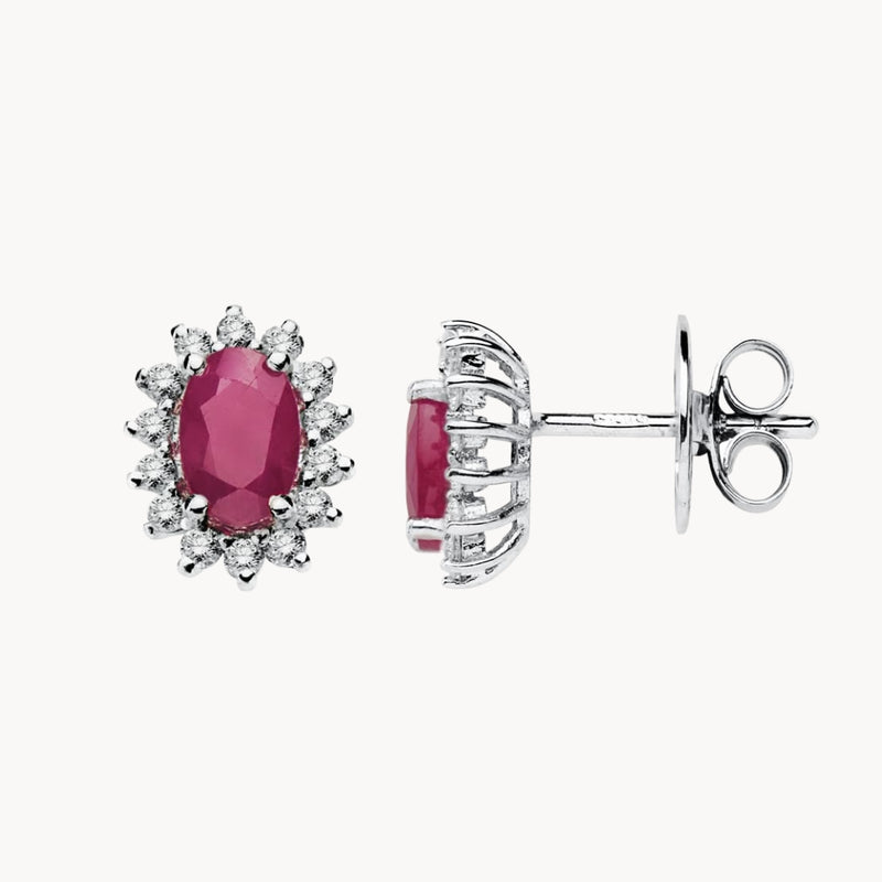 PENDIENTES RUBI Y DIAMANTES DIANE