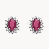 PENDIENTES RUBI Y DIAMANTES DIANE